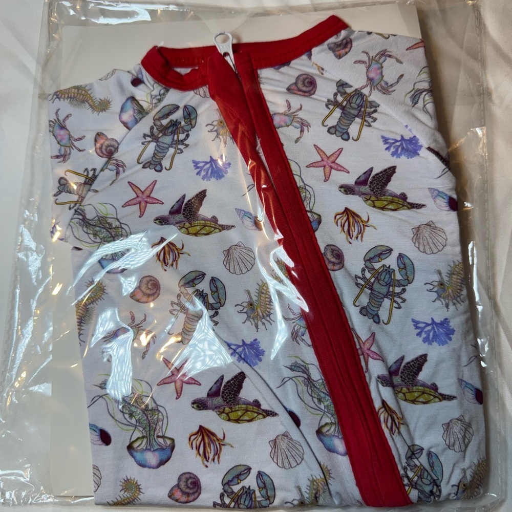 Sea Life Print Bamboo Zippy